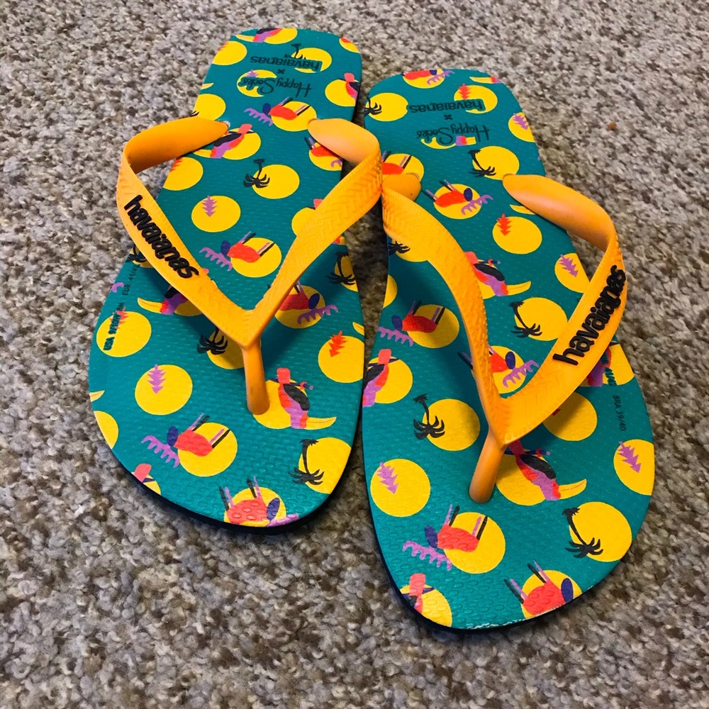 Havaianas +Happy Socks collab flipflops unisex summer men’s 8/ women’s 9/10